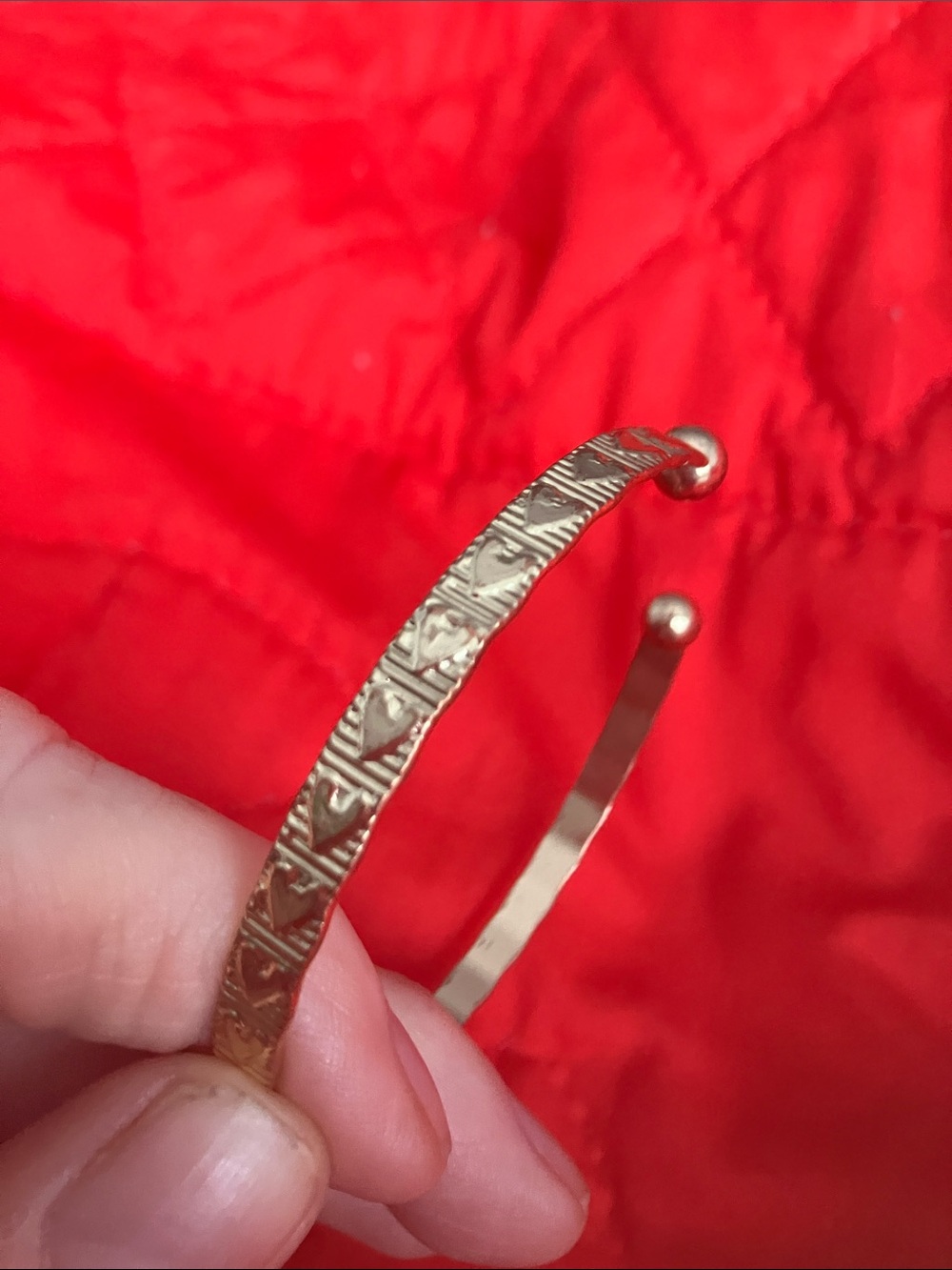 Textured Gold Open Cuff Bracelet